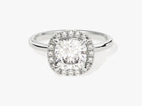 Cushion Halo Moissanite Engagement Ring (2.00 CT)