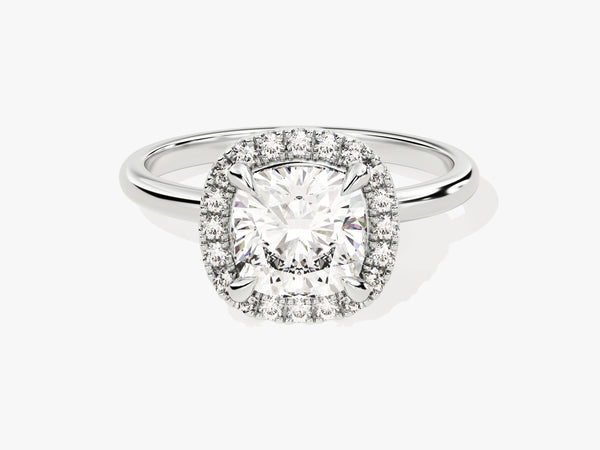 Cushion Halo Moissanite Engagement Ring (2.00 CT)