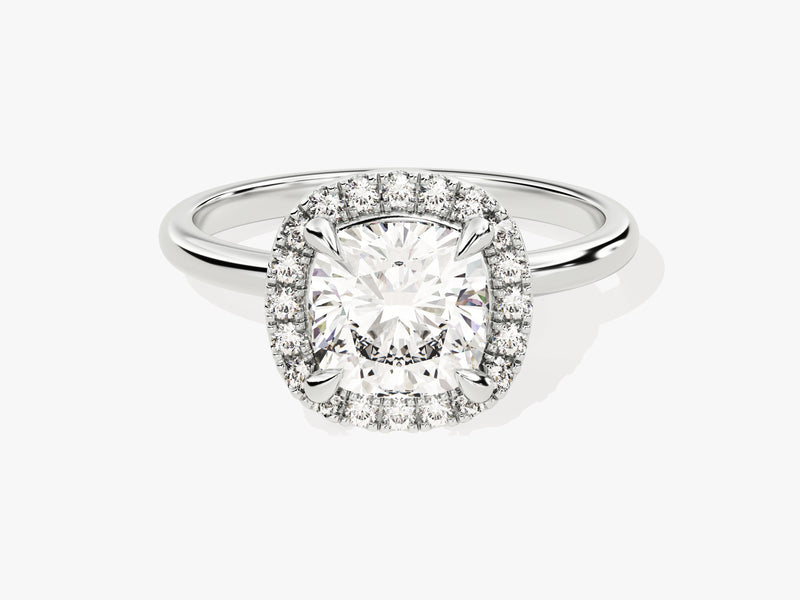Cushion Halo Moissanite Engagement Ring (2.00 CT)