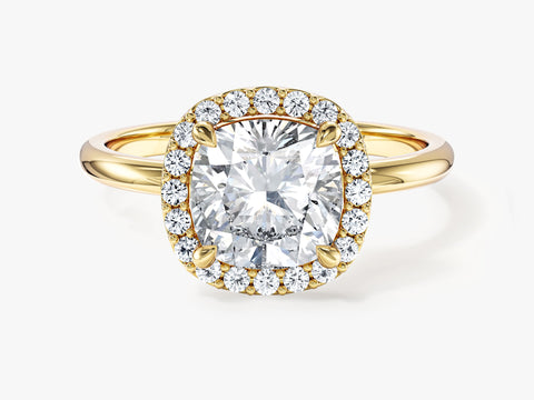 Cushion Halo Moissanite Engagement Ring (2.00 CT)