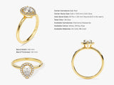 Pear Halo Moissanite Engagement Ring (1.00 CT)