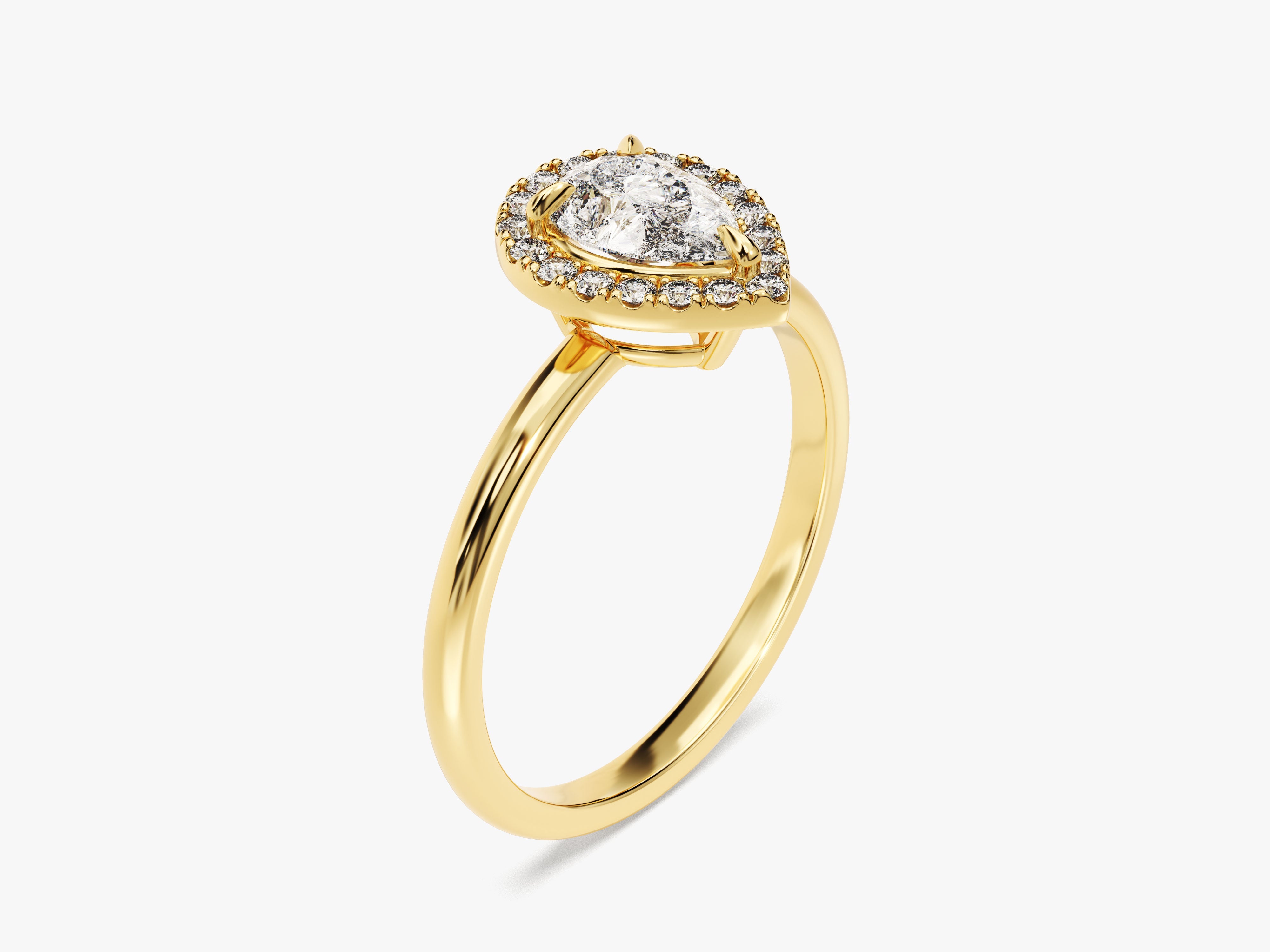 Pear Halo Moissanite Engagement Ring (1.00 CT)