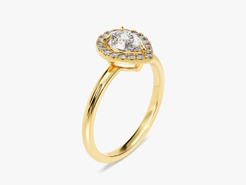 Pear Halo Moissanite Engagement Ring (1.00 CT)