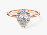 Pear Halo Moissanite Engagement Ring (1.00 CT)