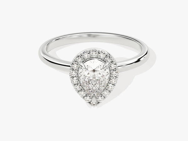 Pear Halo Moissanite Engagement Ring (1.00 CT)