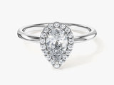 Pear Halo Moissanite Engagement Ring (1.00 CT)