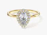 Pear Halo Moissanite Engagement Ring (1.00 CT)