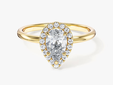 Pear Halo Moissanite Engagement Ring (1.00 CT)