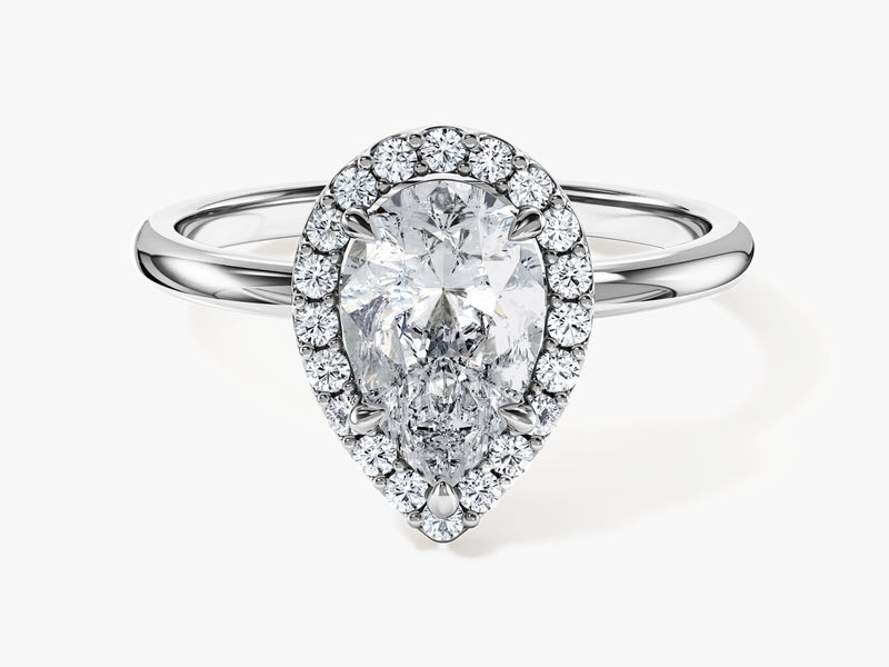 Pear Halo Moissanite Engagement Ring (1.50 CT)