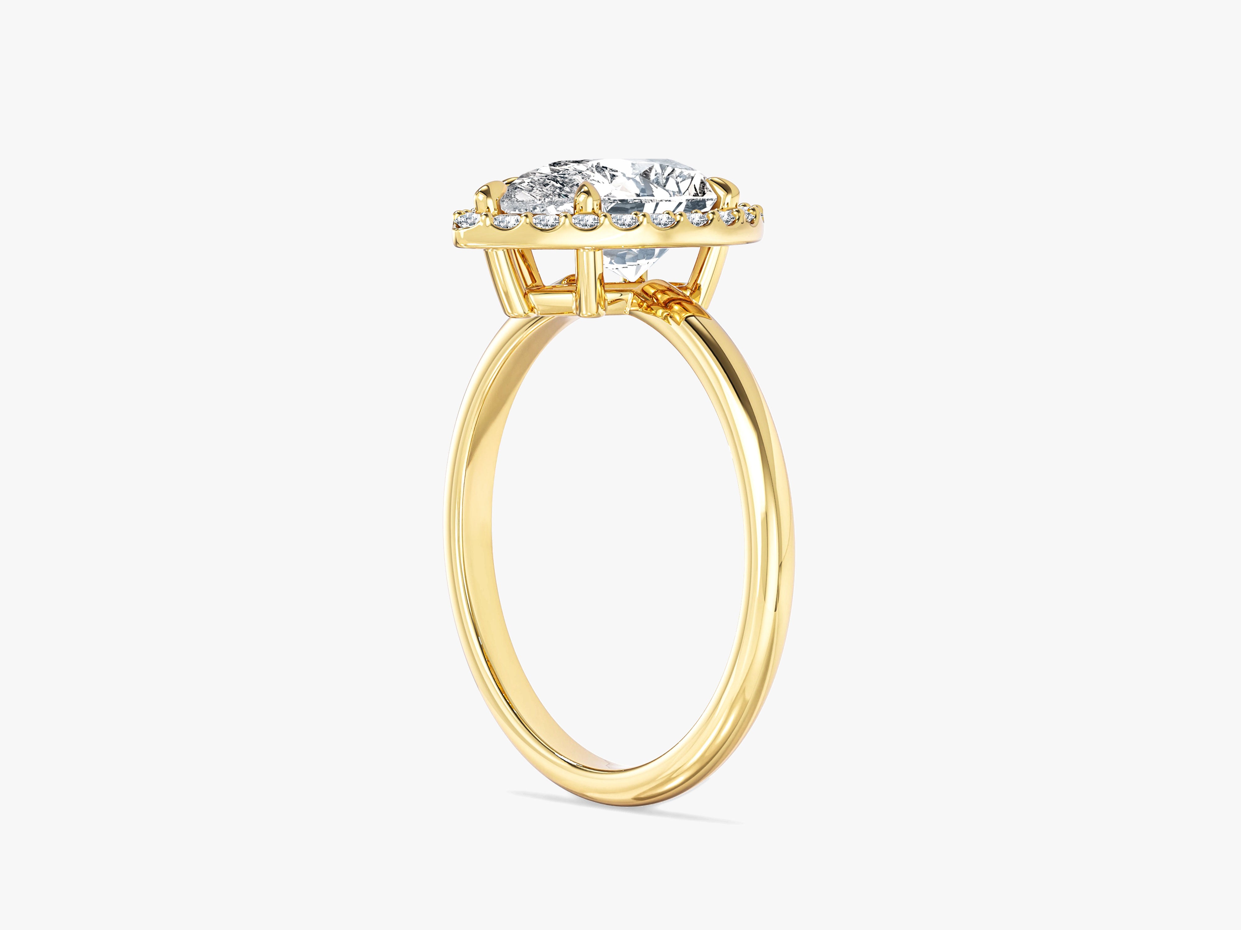 Pear Halo Moissanite Engagement Ring (2.00 CT)