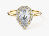 Pear Halo Moissanite Engagement Ring (2.00 CT)