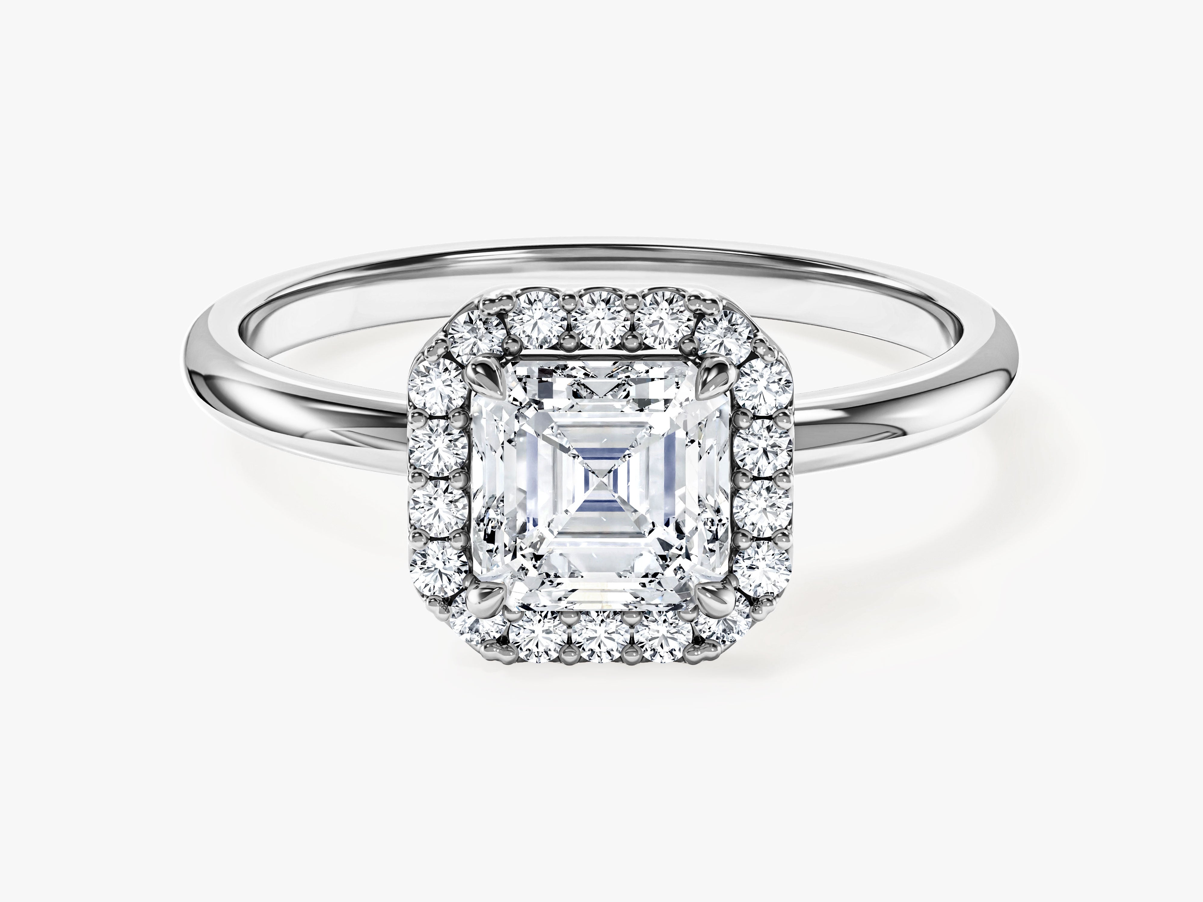 Asscher Halo Moissanite Engagement Ring (1.00 CT)