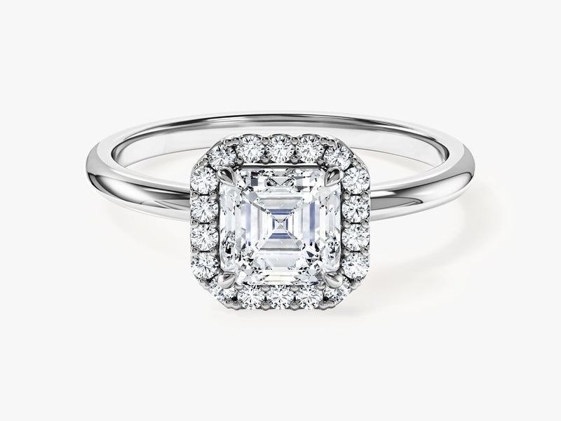 Asscher Halo Moissanite Engagement Ring (1.00 CT)
