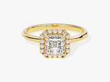 Asscher Halo Moissanite Engagement Ring (1.00 CT)