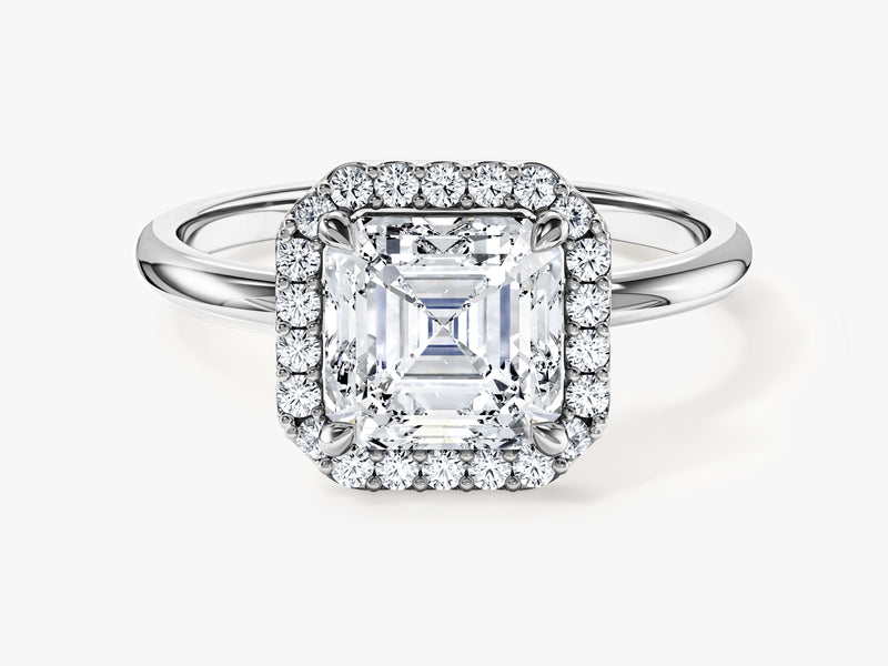 Asscher Halo Moissanite Engagement Ring (2.00 CT)