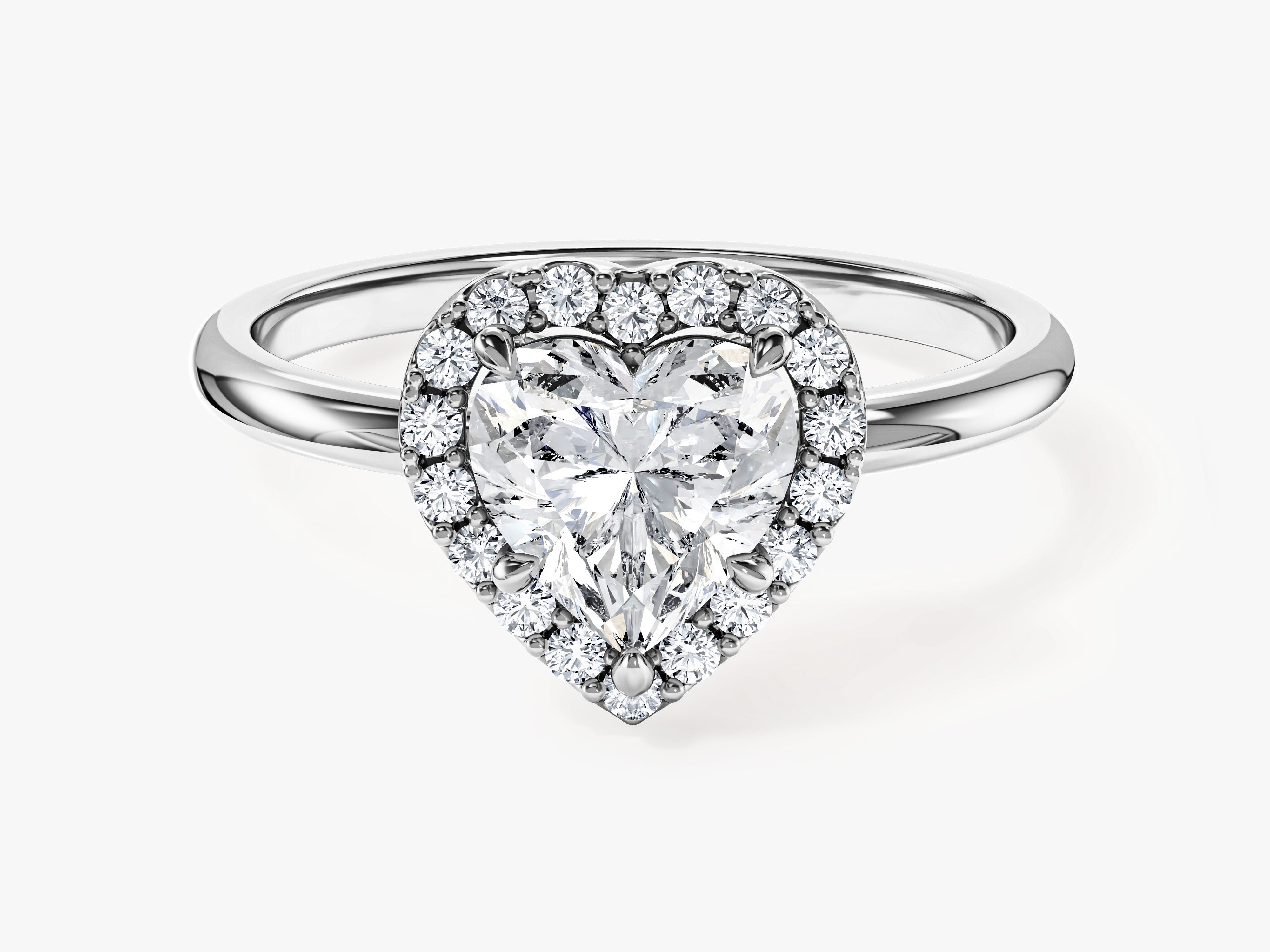 Heart Halo Moissanite Engagement Ring (1.00 CT)
