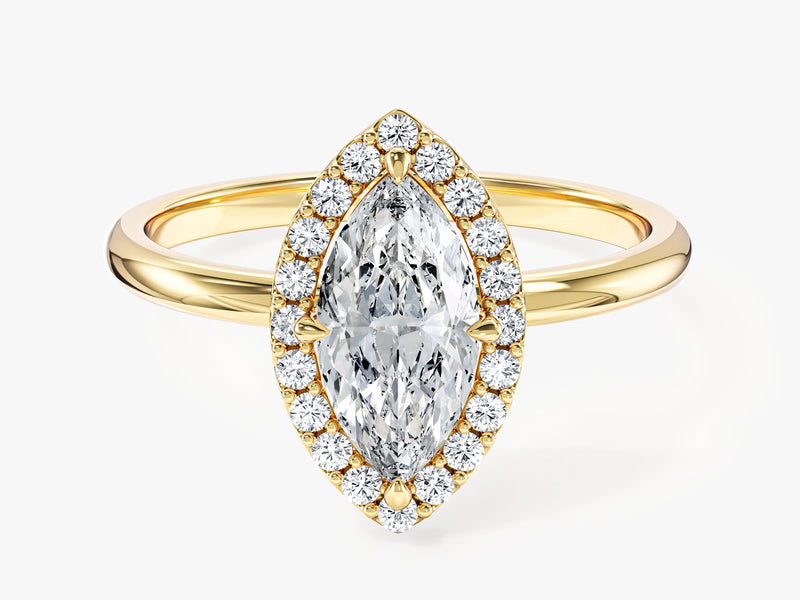Marquise Halo Moissanite Engagement Ring (1.00 CT)
