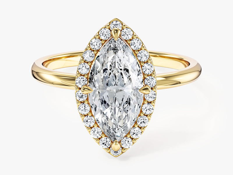 Marquise Halo Moissanite Engagement Ring (1.50 CT)