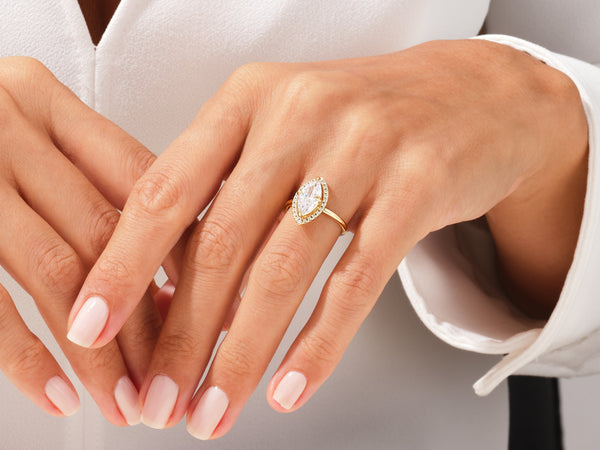 Marquise Halo Moissanite Engagement Ring (1.50 CT)