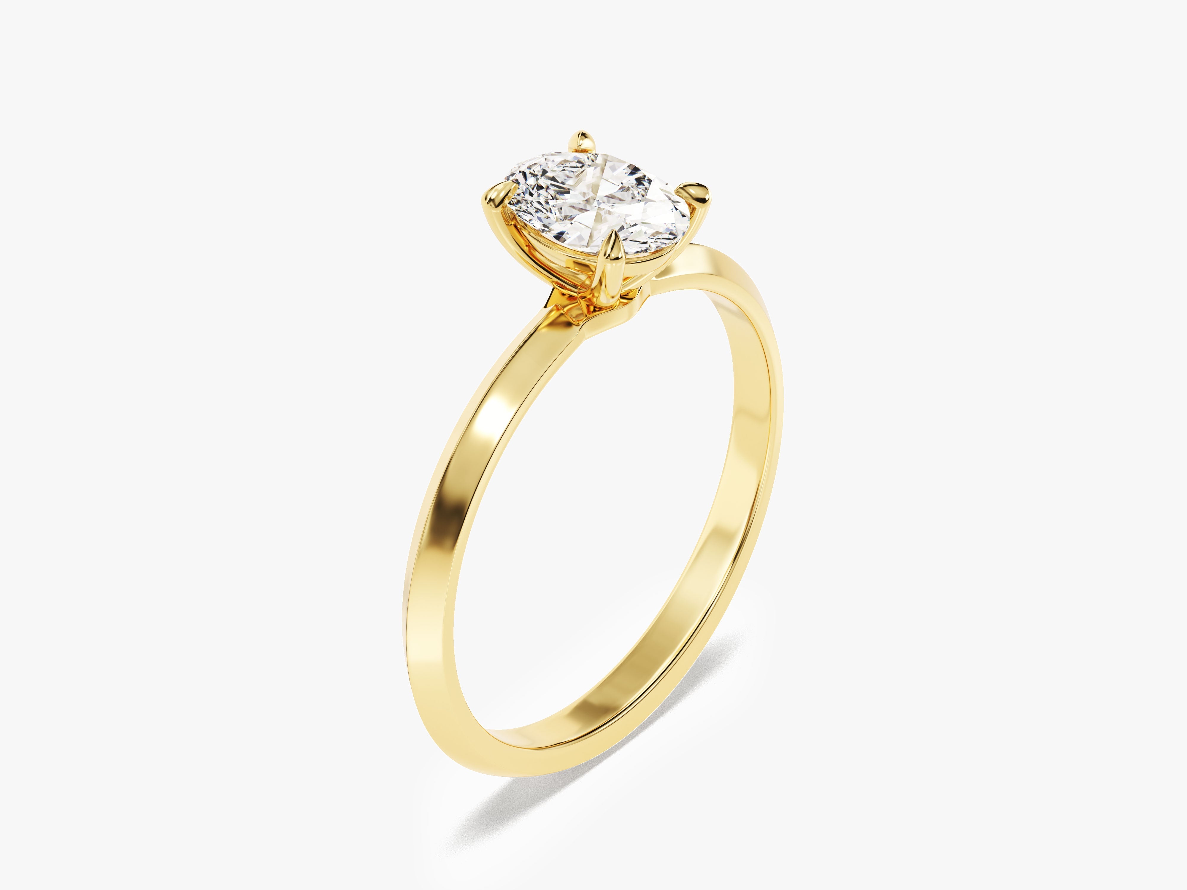 Knife Edge Oval Diamond Engagement Ring (1.00 CT)