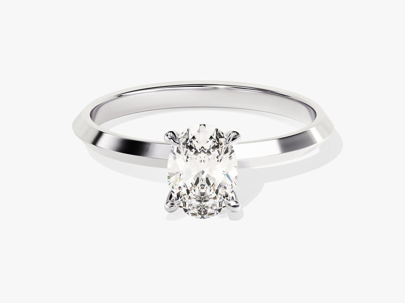 Knife Edge Oval Diamond Engagement Ring (1.00 CT)