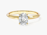 Knife Edge Oval Moissanite Engagement Ring (1.00 CT)