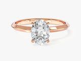 Knife Edge Oval Moissanite Engagement Ring (1.50 CT)