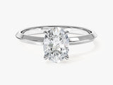 Knife Edge Oval Moissanite Engagement Ring (1.50 CT)
