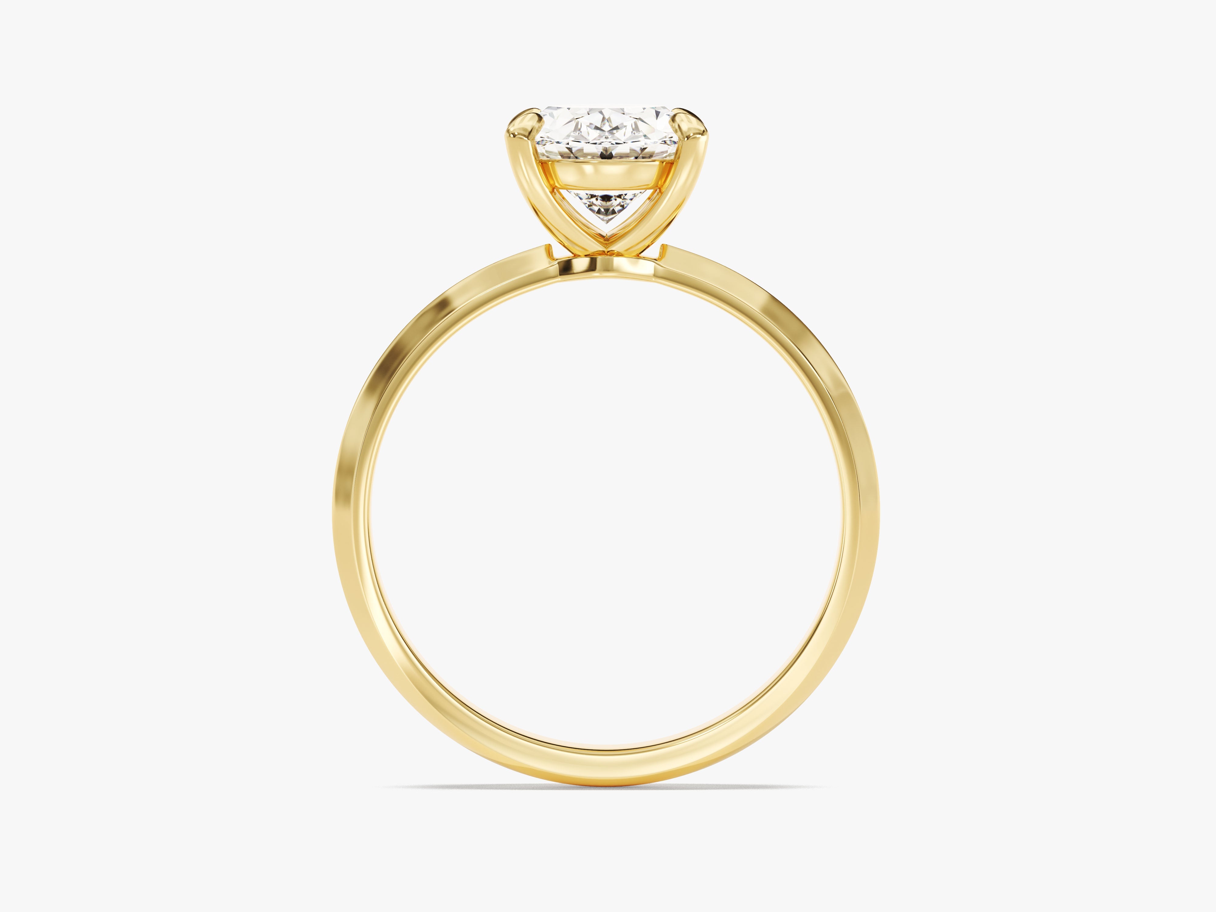 Knife Edge Oval Moissanite Engagement Ring (2.00 CT)