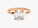 Knife Edge Oval Moissanite Engagement Ring (2.00 CT)