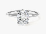 Knife Edge Oval Moissanite Engagement Ring (2.00 CT)