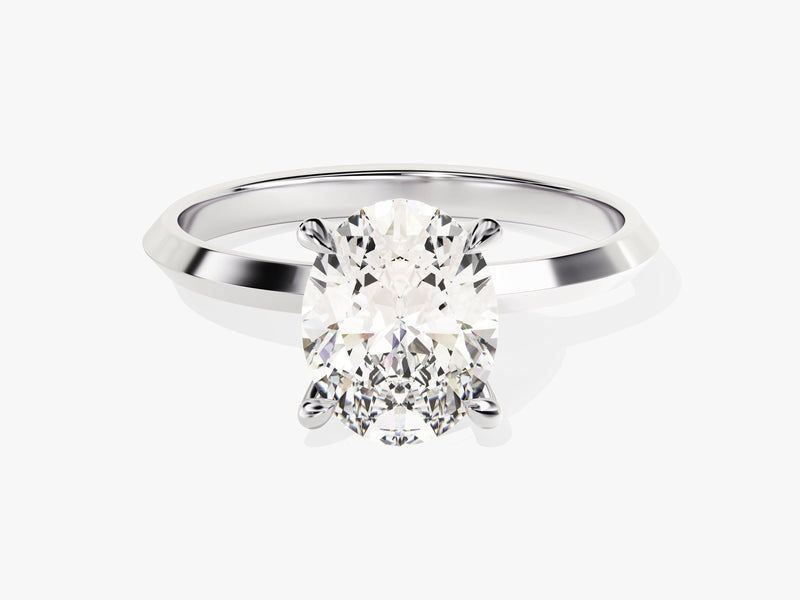 Knife Edge Oval Diamond Engagement Ring (2.00 CT)