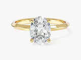 Knife Edge Oval Moissanite Engagement Ring (2.00 CT)