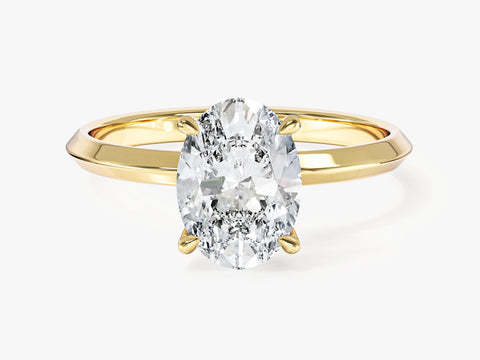 Knife Edge Oval Moissanite Engagement Ring (2.00 CT)