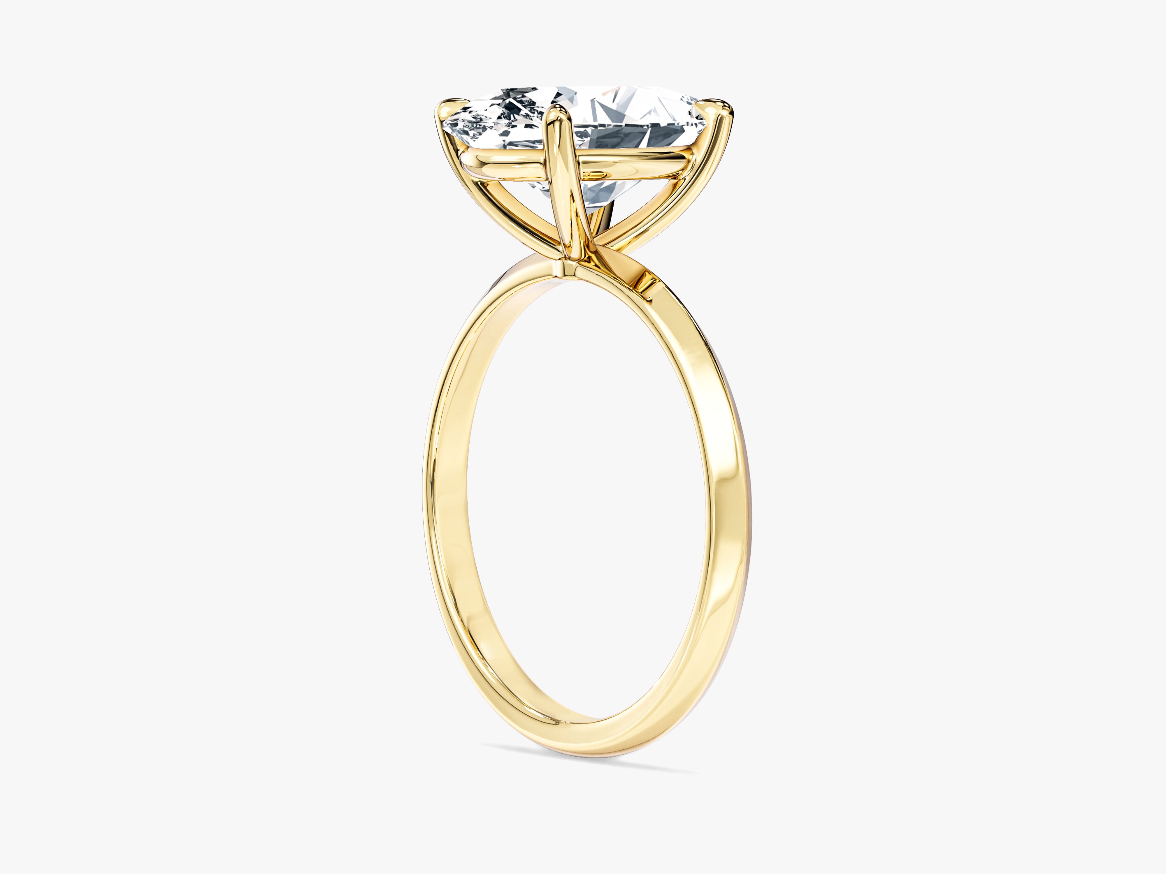 Knife Edge Oval Lab Grown Diamond Engagement Ring (3.00 CT)