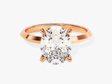 Knife Edge Oval Lab Grown Diamond Engagement Ring (3.00 CT)