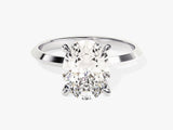 Knife Edge Oval Moissanite Engagement Ring (3.00 CT)