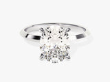 Knife Edge Oval Lab Grown Diamond Engagement Ring (3.00 CT)