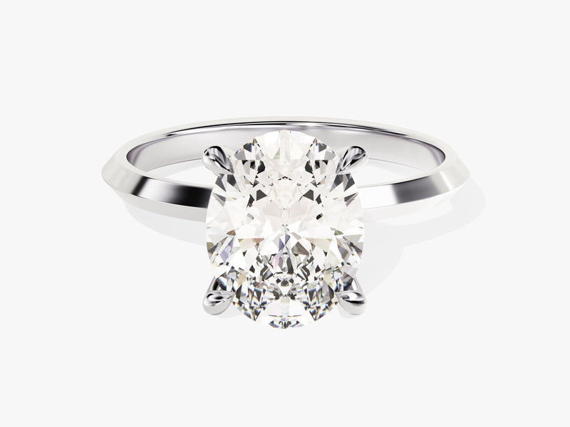 Knife Edge Oval Moissanite Engagement Ring (3.00 CT)