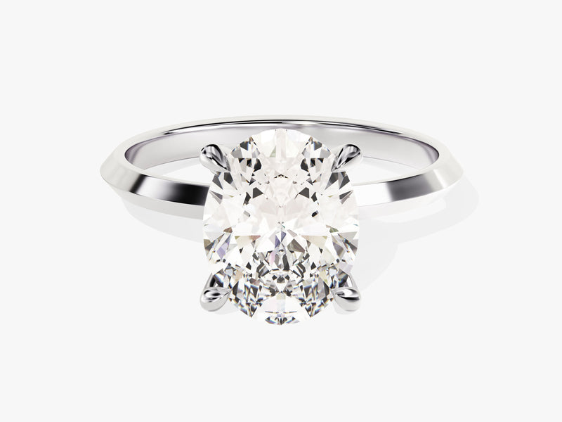 Knife Edge Oval Diamond Engagement Ring (3.00 CT)