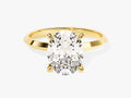 Knife Edge Oval Lab Grown Diamond Engagement Ring (3.00 CT)
