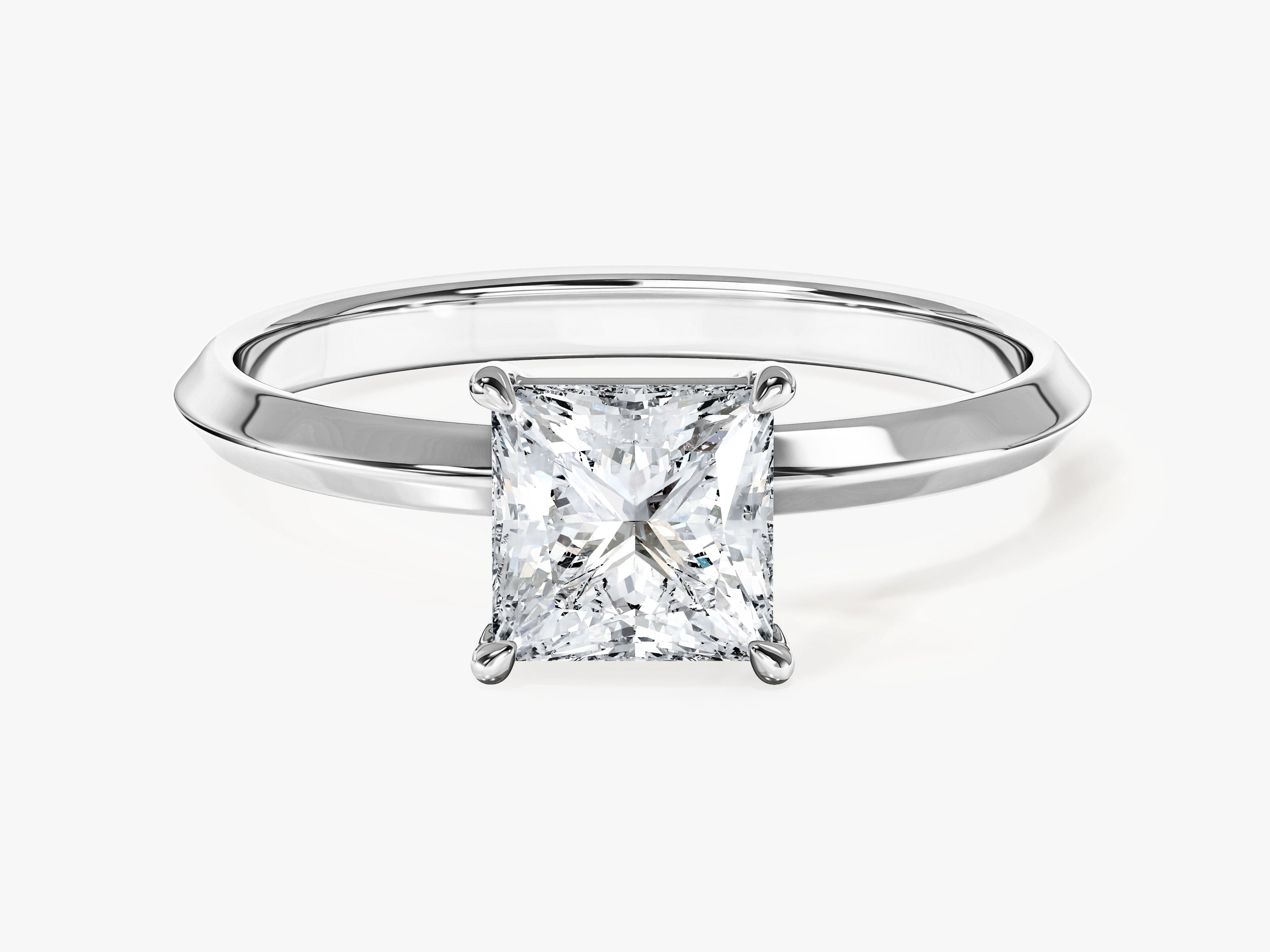 Knife Edge Princess Moissanite Engagement Ring (1.00 CT)