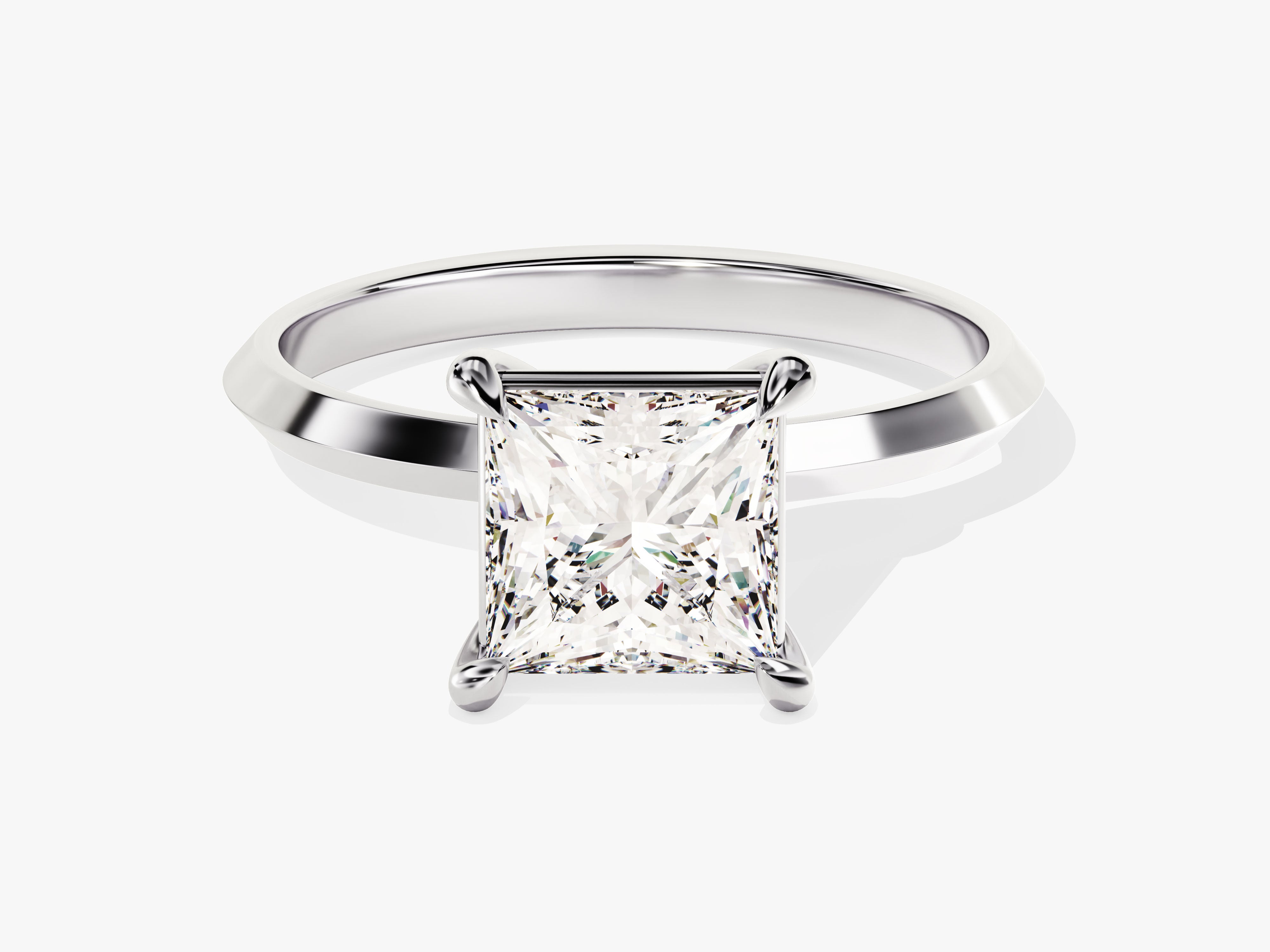 Princess cut diamond engagement ring in white gold