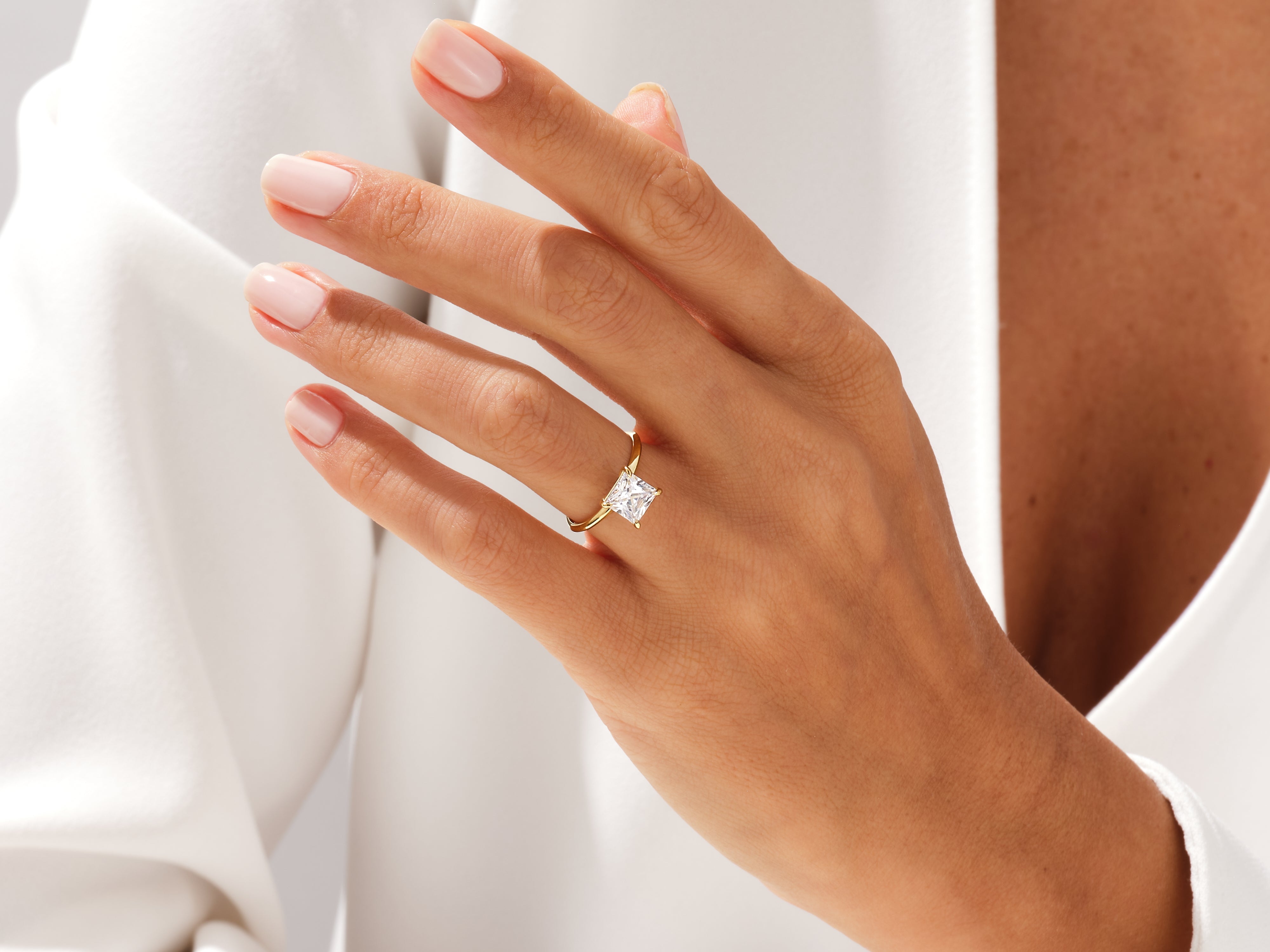 Knife Edge Princess Lab Grown Diamond Engagement Ring (1.50 CT)