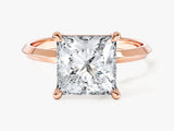 Knife Edge Princess Lab Grown Diamond Engagement Ring (3.00 CT)