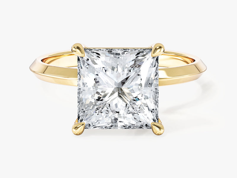 Knife Edge Princess Lab Grown Diamond Engagement Ring (3.00 CT)