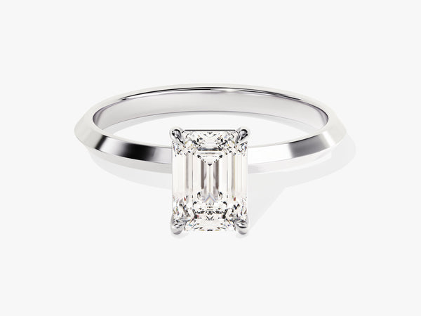 Knife Edge Emerald Moissanite Engagement Ring (1.00 CT)