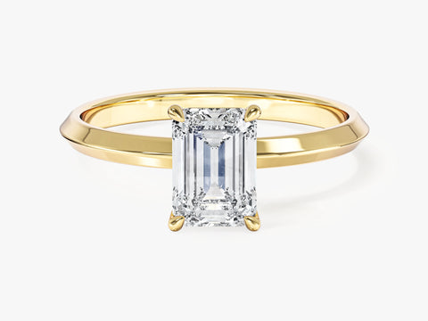 Knife Edge Emerald Moissanite Engagement Ring (1.00 CT)