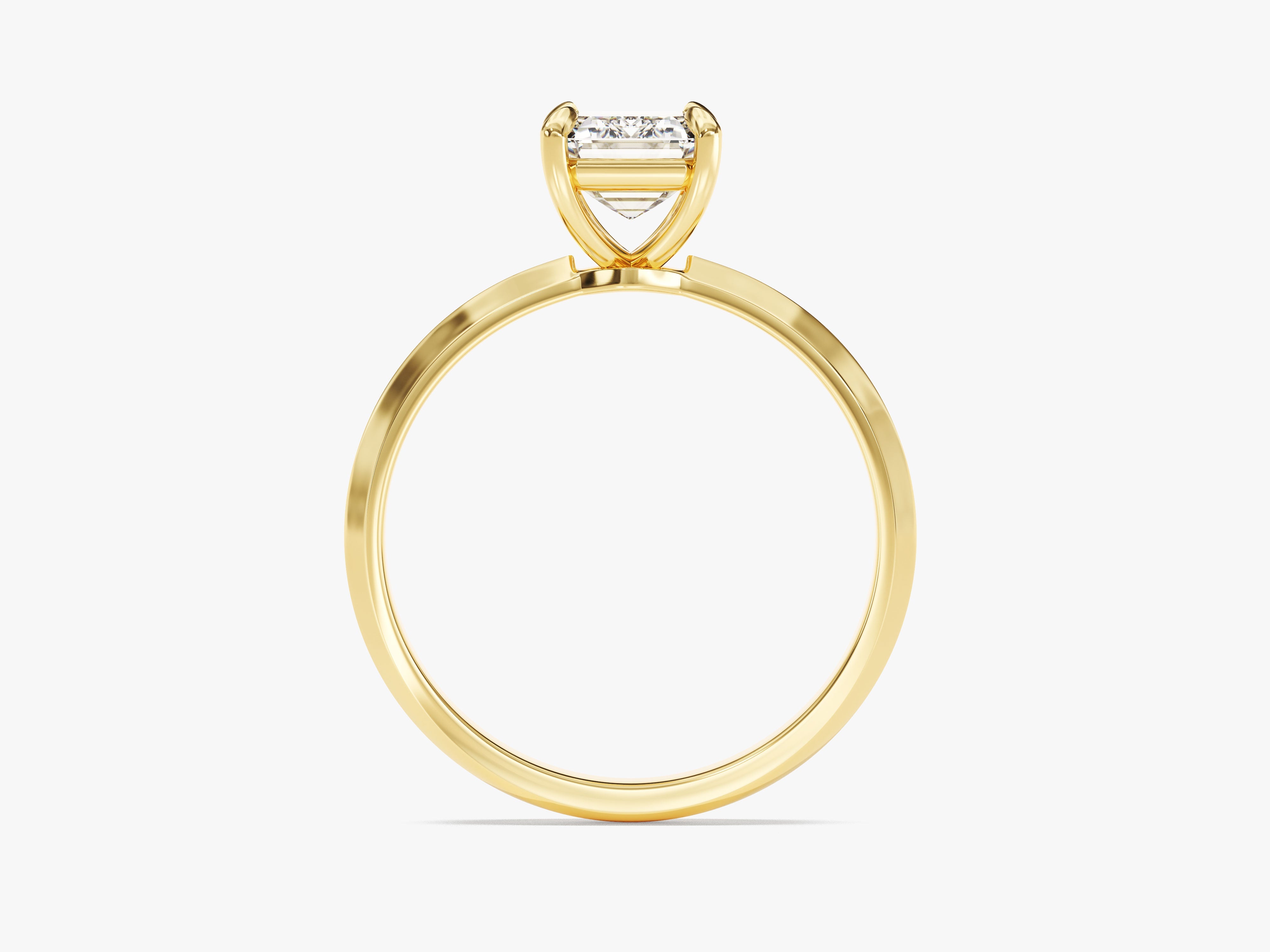 Knife Edge Emerald Moissanite Engagement Ring (1.50 CT)