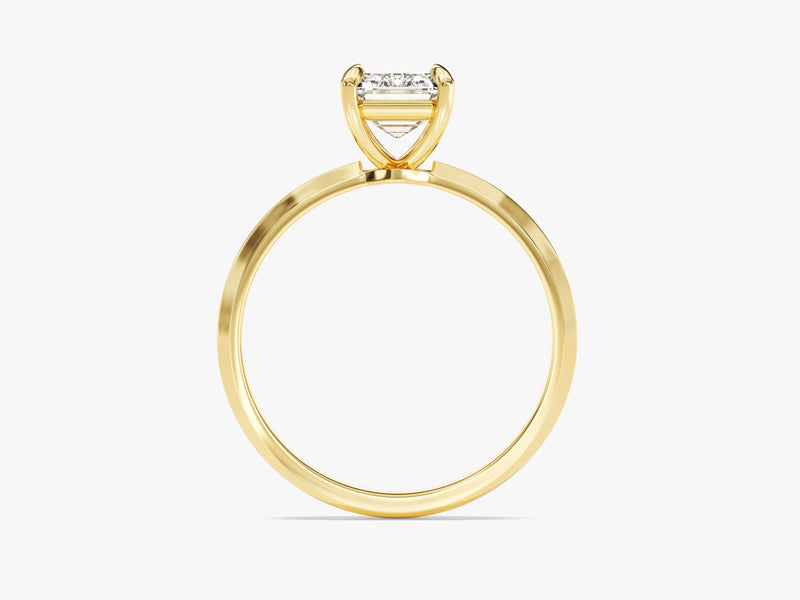 Knife Edge Emerald Moissanite Engagement Ring (1.50 CT)